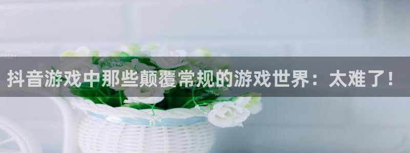 im电竞官网注册平台官网下载：抖音游戏中那些颠覆常规的游戏世界：太难了！